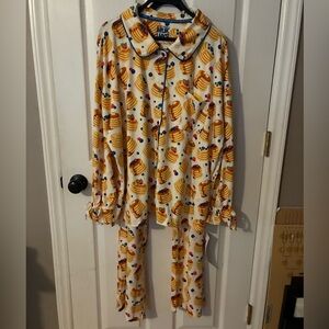 NWT Muk Luks Pancake Print Women's Pajama Set Sz XL